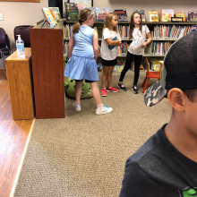 School children visit the library